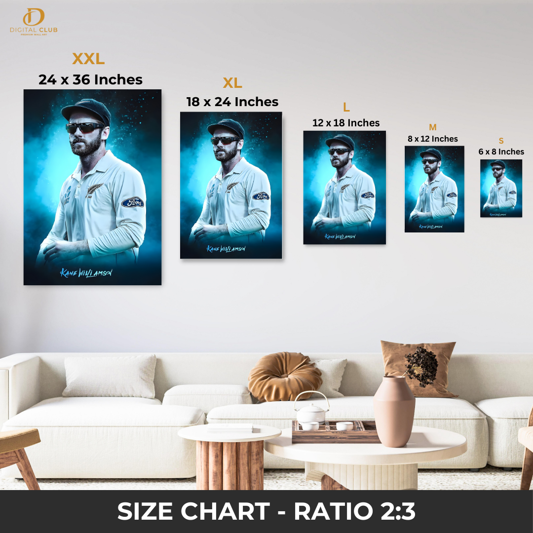 Kane Williamson - Cricket - Premium Wall Art