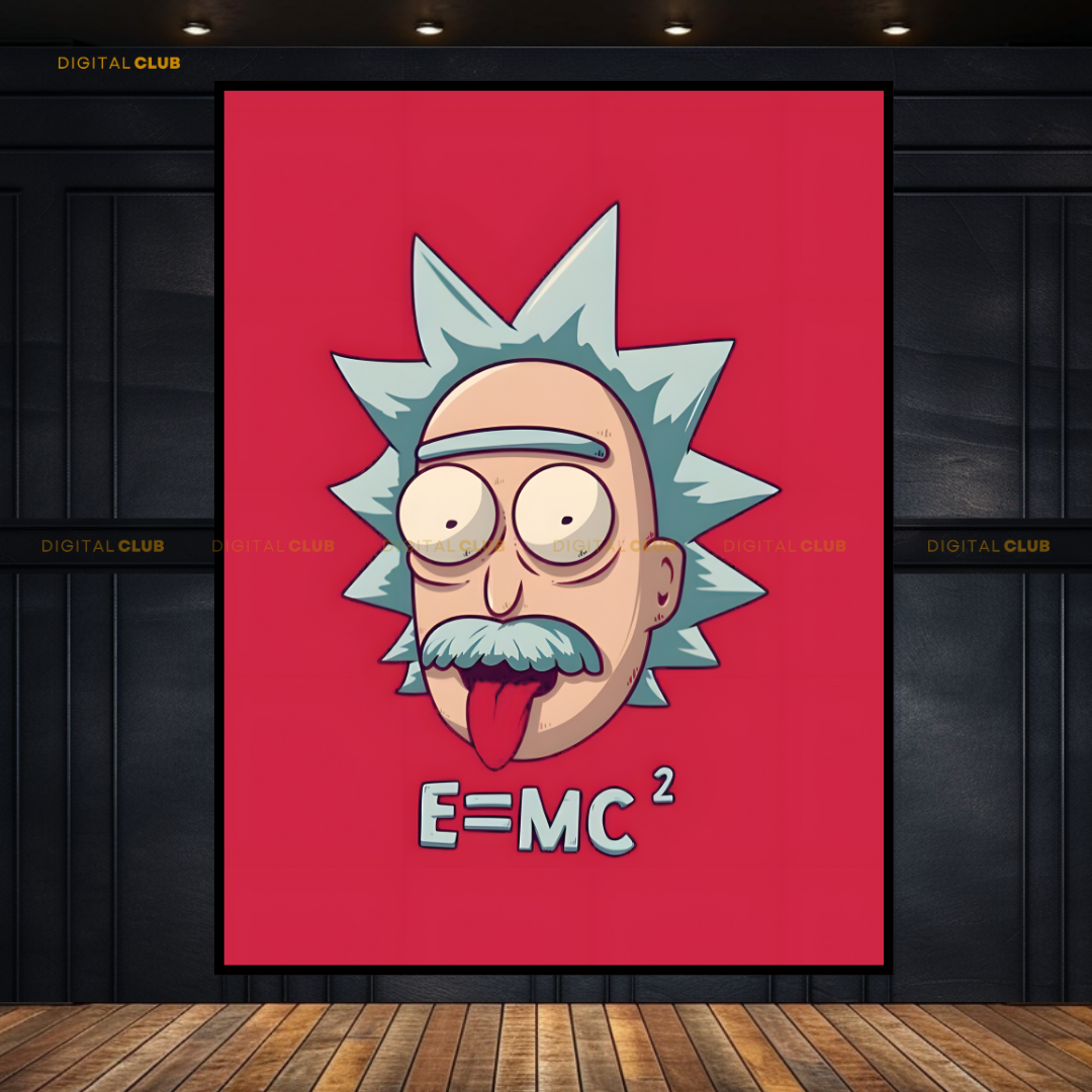 Einstein Cartoon Character Premium Wall Art