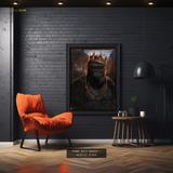 Gorilla with Crown & Chains Premium Wall Art