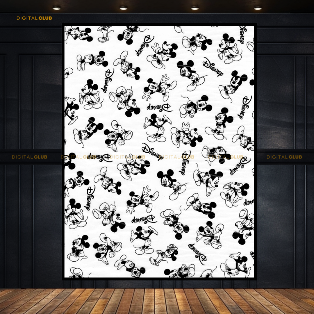 Mickey Mouse - Seamless Pattern 3 - Premium Wall Art