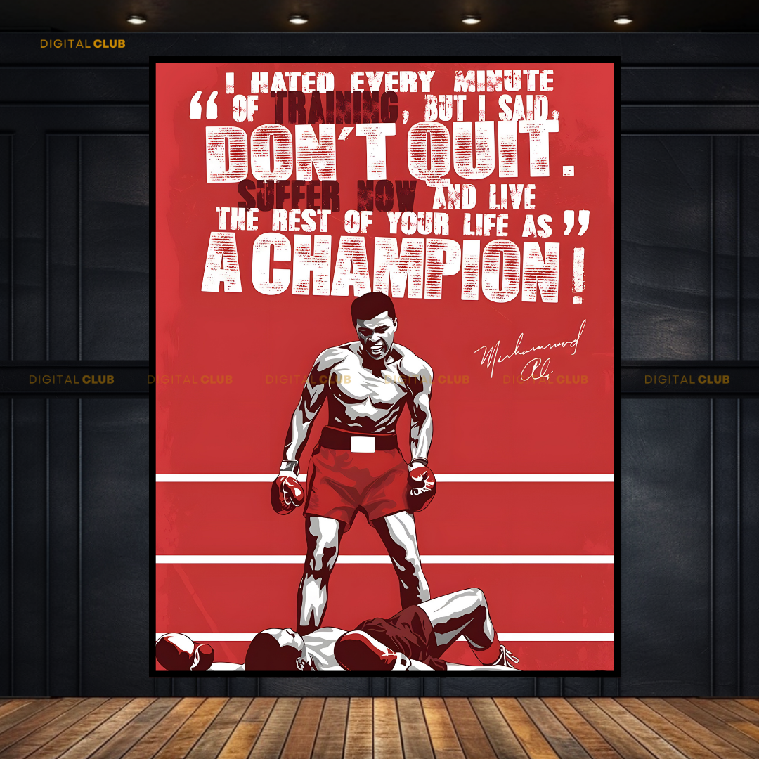 Muhammad ALI Quote Boxing Champ Premium Wall Art