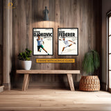 Djokovic x Federer Tennis - 2 Panel Wall Art