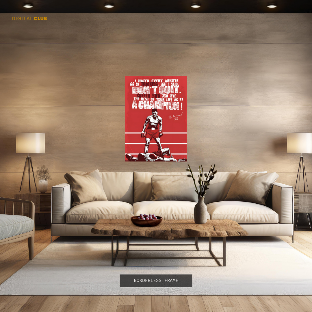 Muhammad ALI Quote Boxing Champ Premium Wall Art