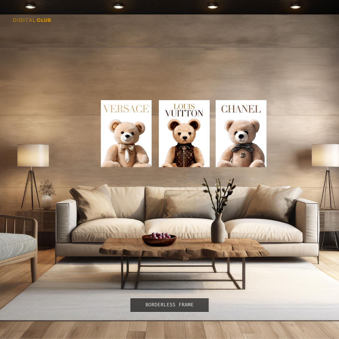 Branded Teddy Artwork 1 - 3 Panel Wall Art