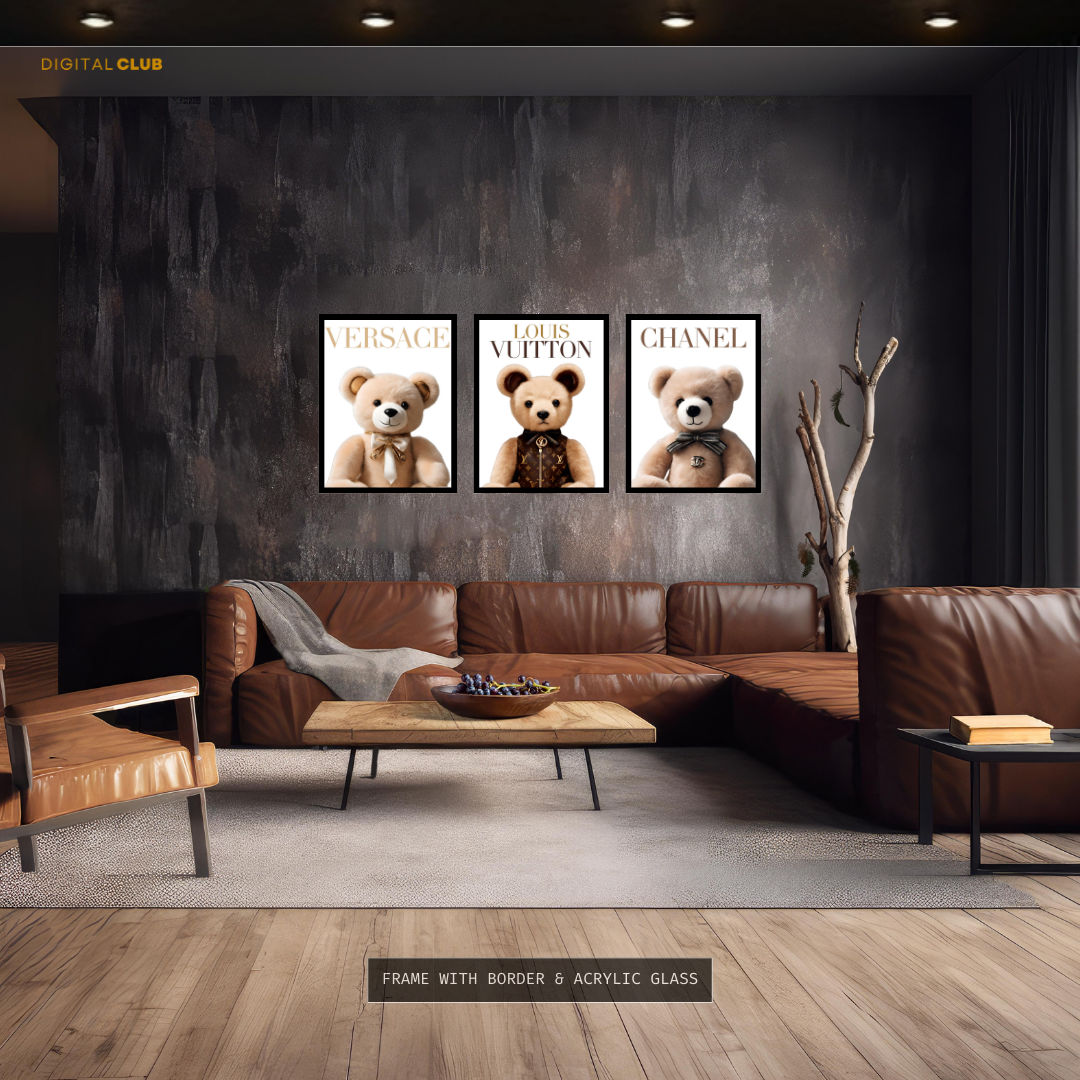 Branded Teddy Artwork 1 - 3 Panel Wall Art