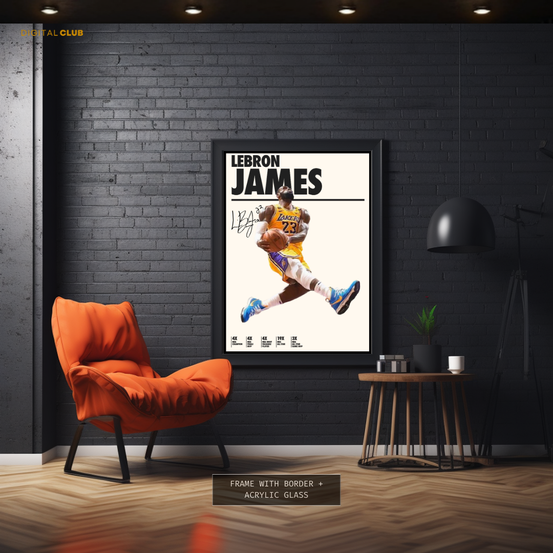 Lebron James Signed Artwork - Premium Wall Art