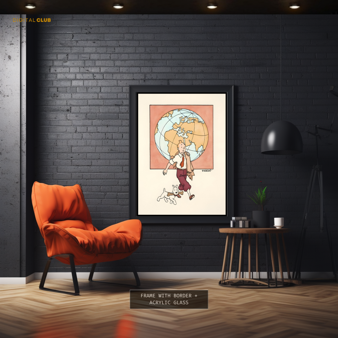 Tin Tin  - Cartoon Character 2 - Premium Wall Art