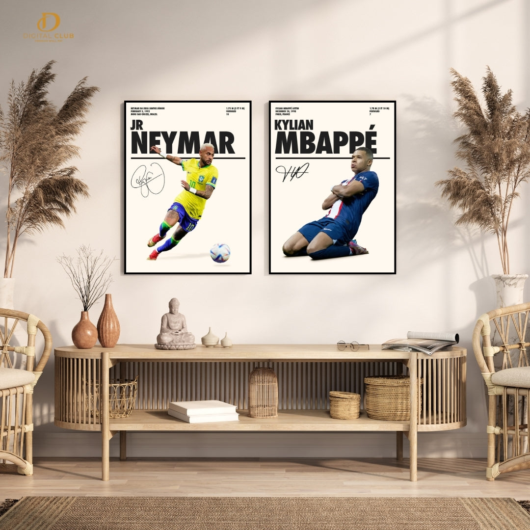 Neymar x Mbappe Football - 2 Panel Wall Art