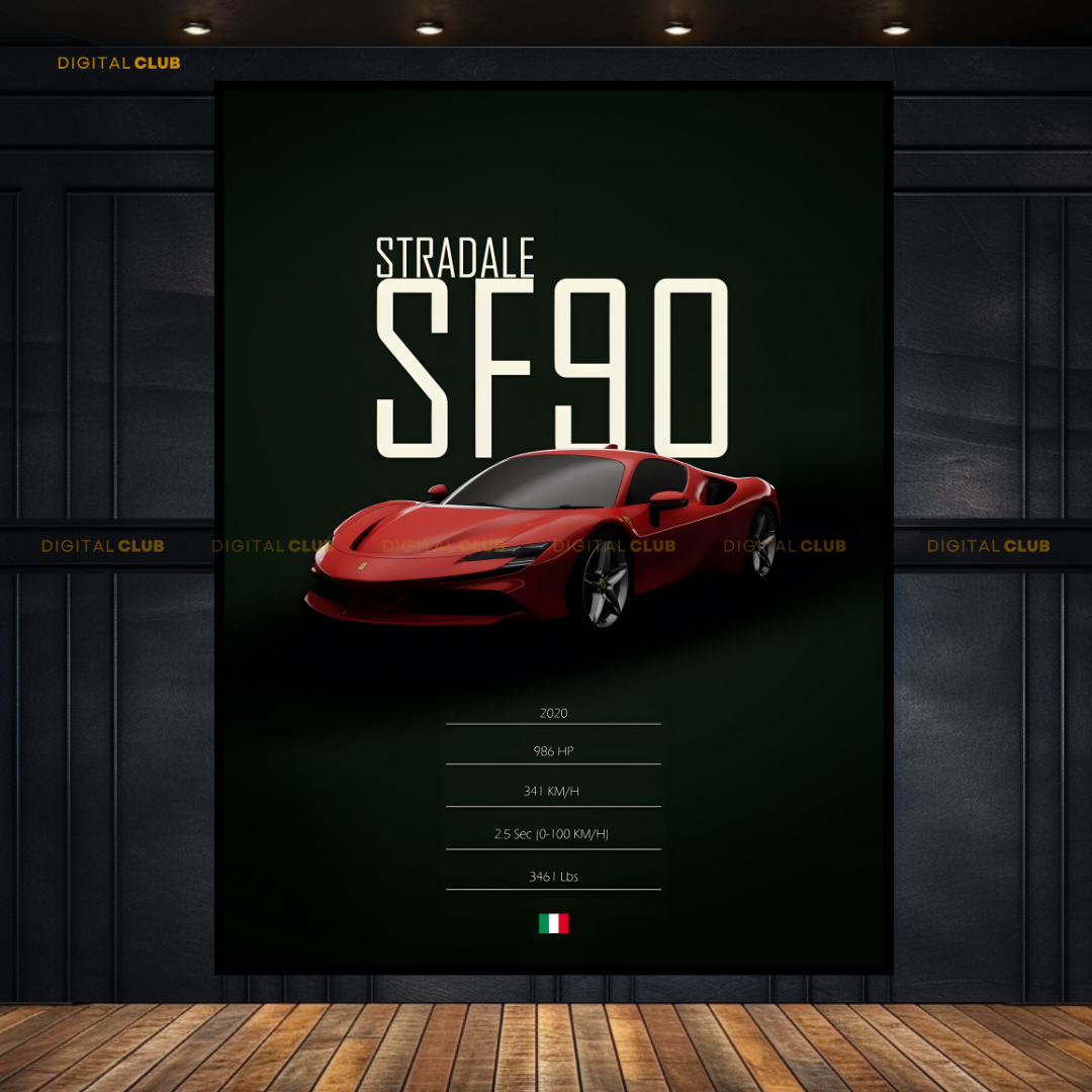 Ferrari SF90 Stradale - Artwork - Premium Wall Art