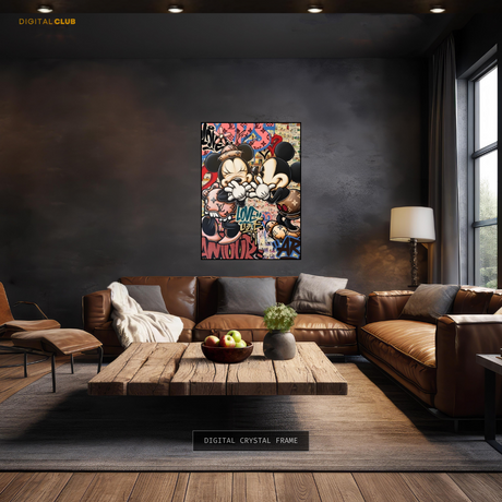 Mickey & Minnie Pop Art - Premium Wall Art