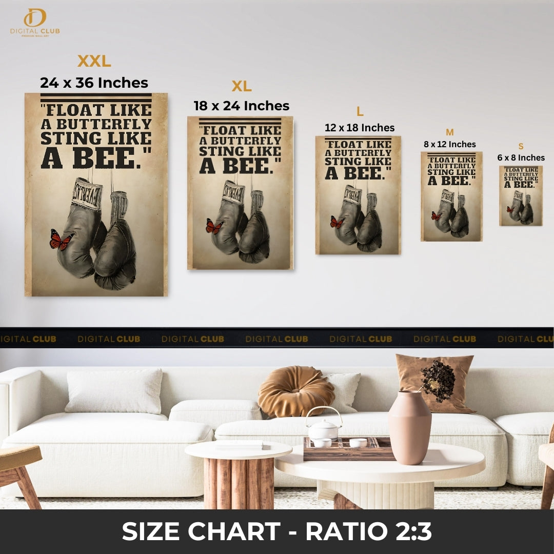 Float Like a Butterfly - Boxing - Premium Wall Art