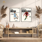 Ronaldo x Messi Football - 2 Panel Wall Art