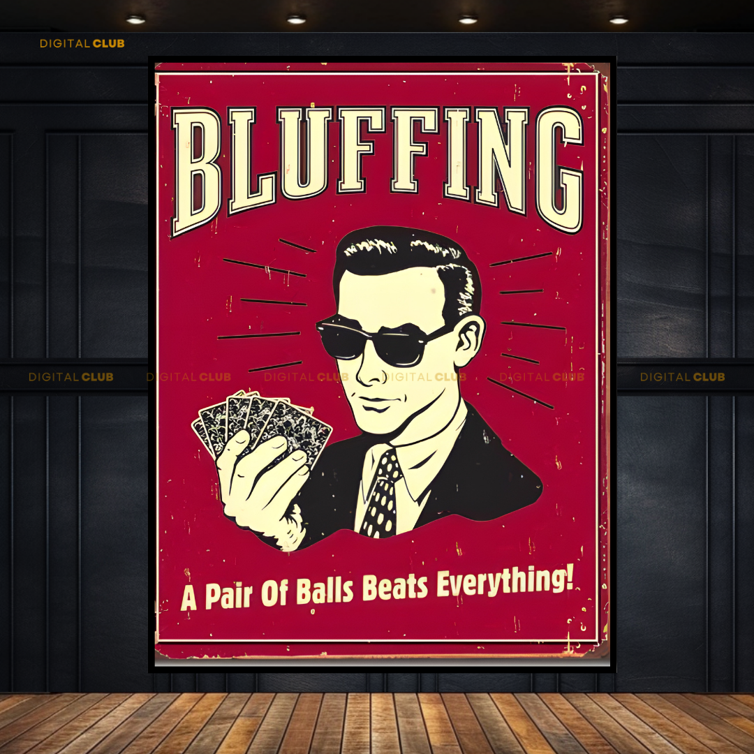 Bluffing Poker Premium Wall Art