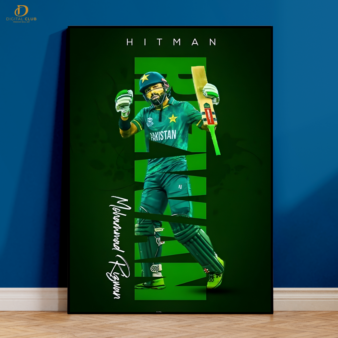 Muhammad Rizwan - Cricket - Premium Wall Art