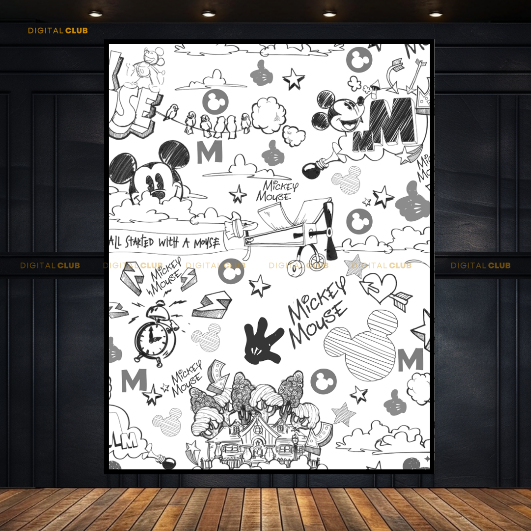 Mickey Mouse - Seamless Pattern 6 - Premium Wall Art