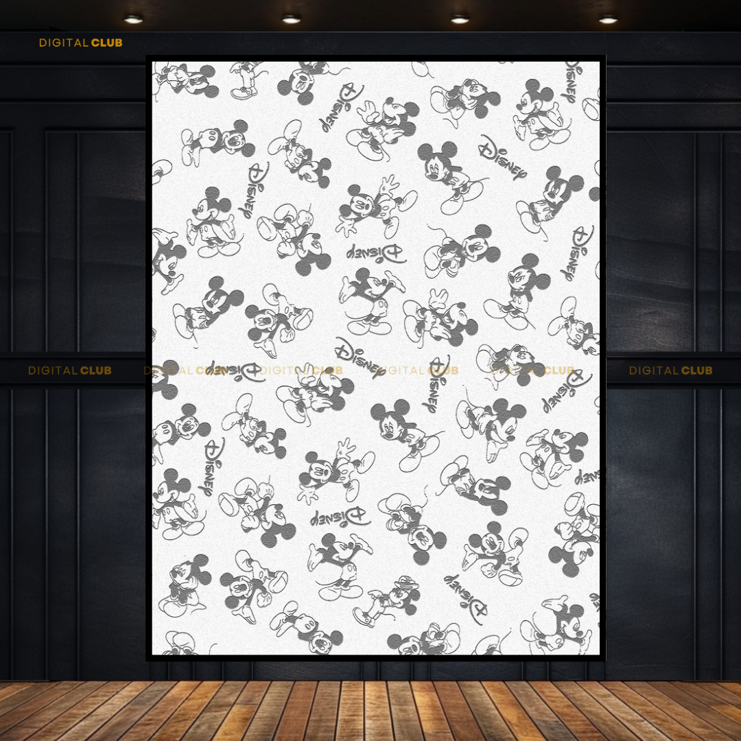 Mickey Mouse - Seamless Pattern 7 - Premium Wall Art