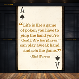 Life Quote Poker Premium Wall Art