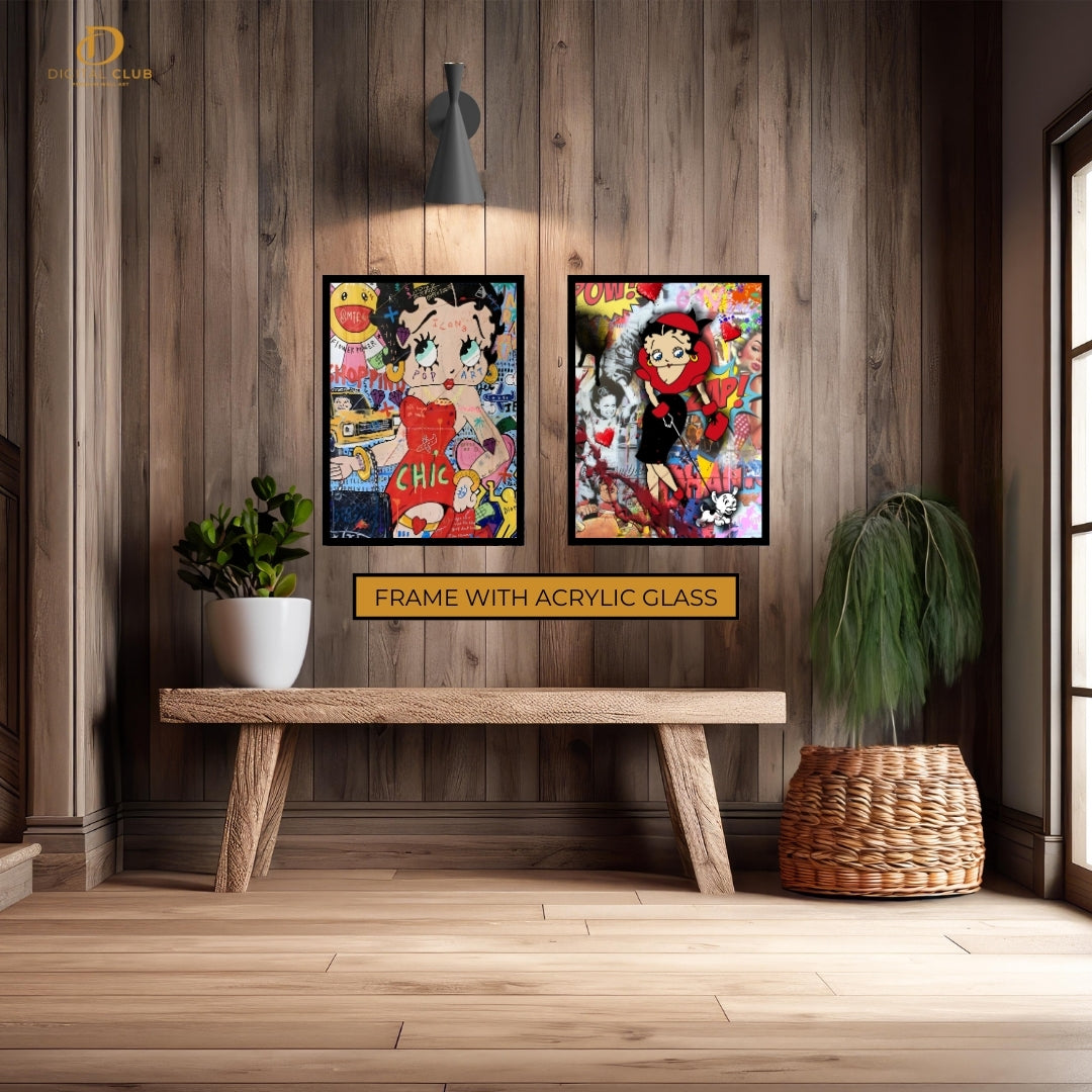 Betty Boop - Pop Art - 2 Panel Wall Art