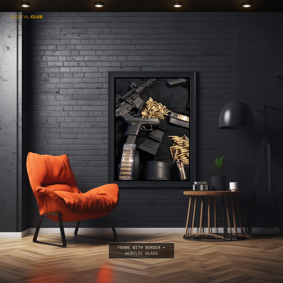 Guns & Bullets Premium Wall Art