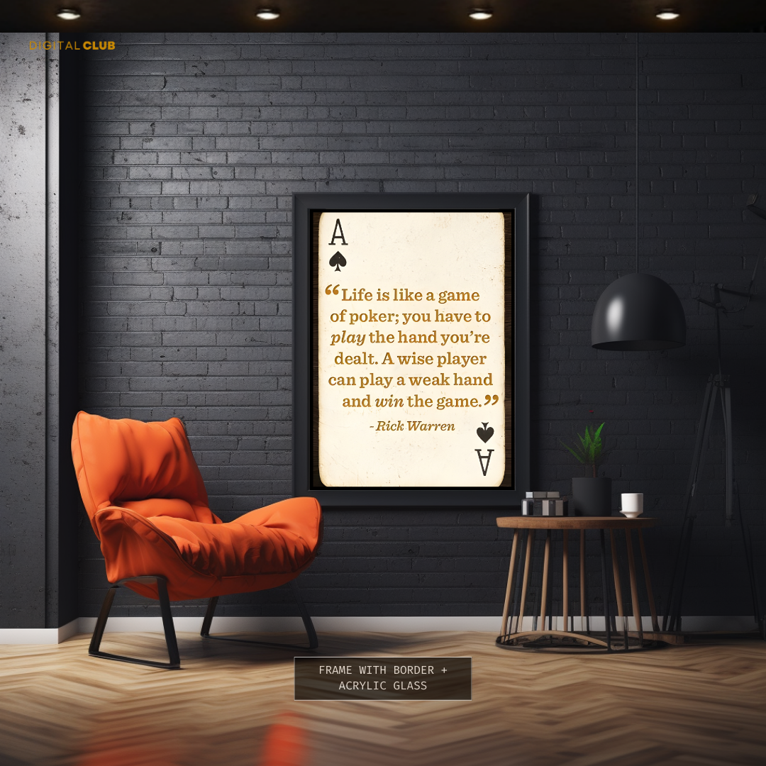 Life Quote Poker Premium Wall Art