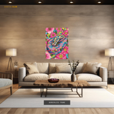 Snake Floral Artwork - Animal & Wildlife Premium Wall Art