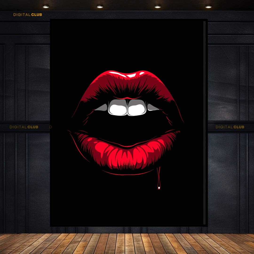 Red Lips Artwork- Premium Wall Art