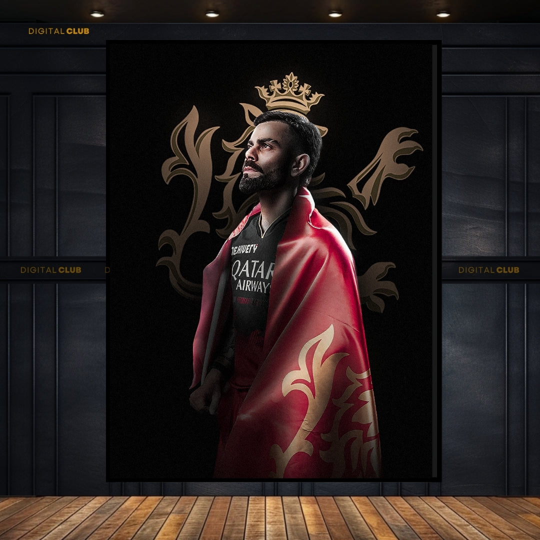 King Virat Kholi - Cricket - Premium Wall Art