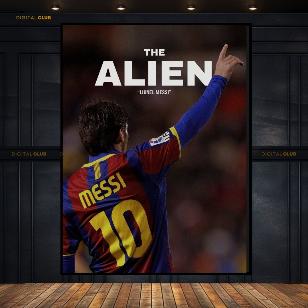 Messi The Alien - Football - Premium Wall Art