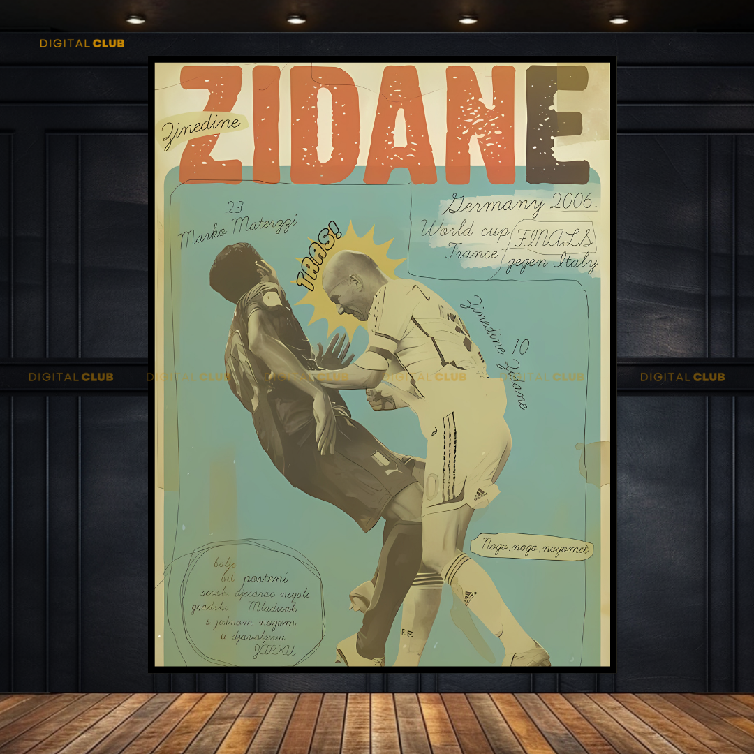 Zidane 2 - Football - Premium Wall Art