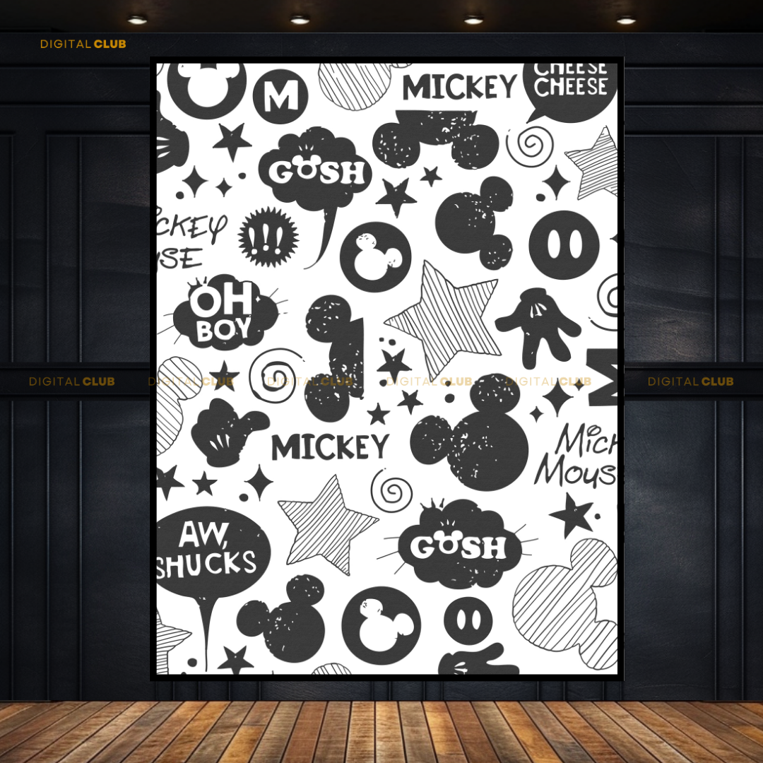 Mickey Mouse - Seamless Pattern 9 - Premium Wall Art