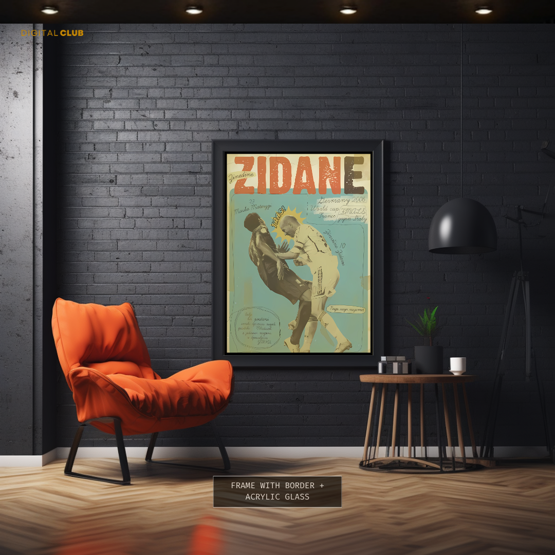 Zidane 2 - Football - Premium Wall Art