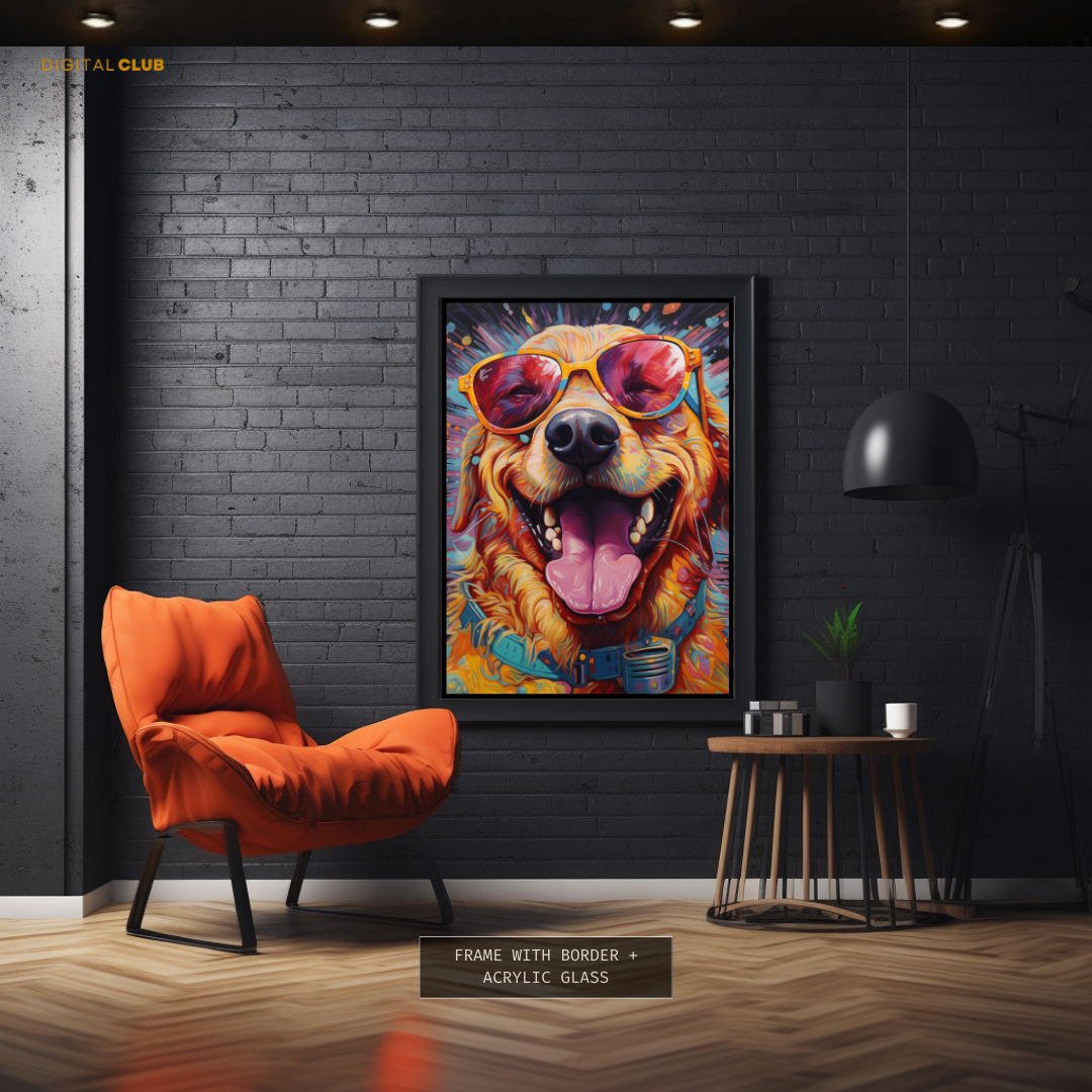 Dog High on Weed - Animal & Wildlife Premium Wall Art