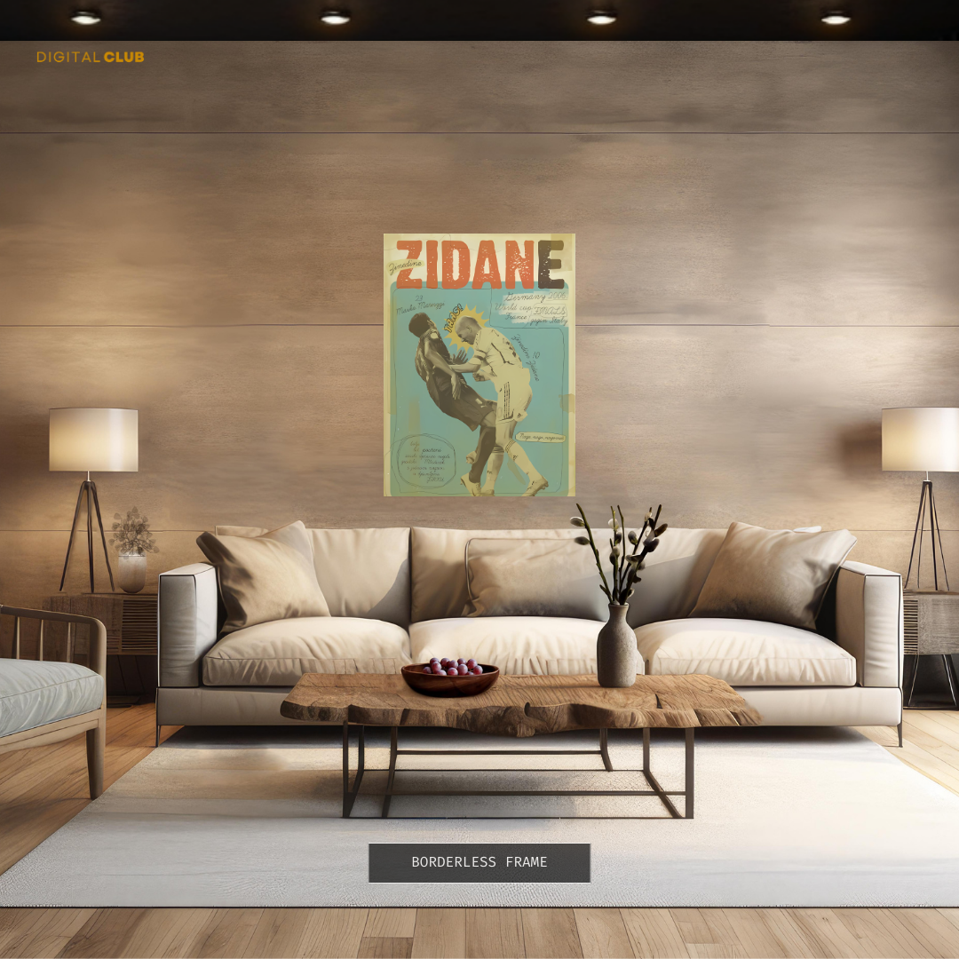 Zidane 2 - Football - Premium Wall Art