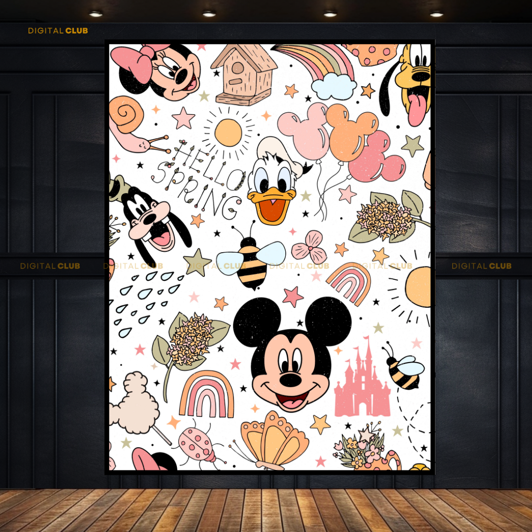 Mickey Mouse - Seamless Pattern 10 - Premium Wall Art