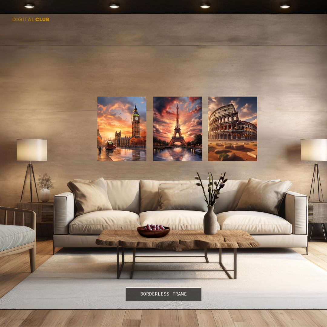 Europe Travel Artwork - 3 Panel Wall Art