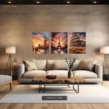 Europe Travel Artwork - 3 Panel Wall Art