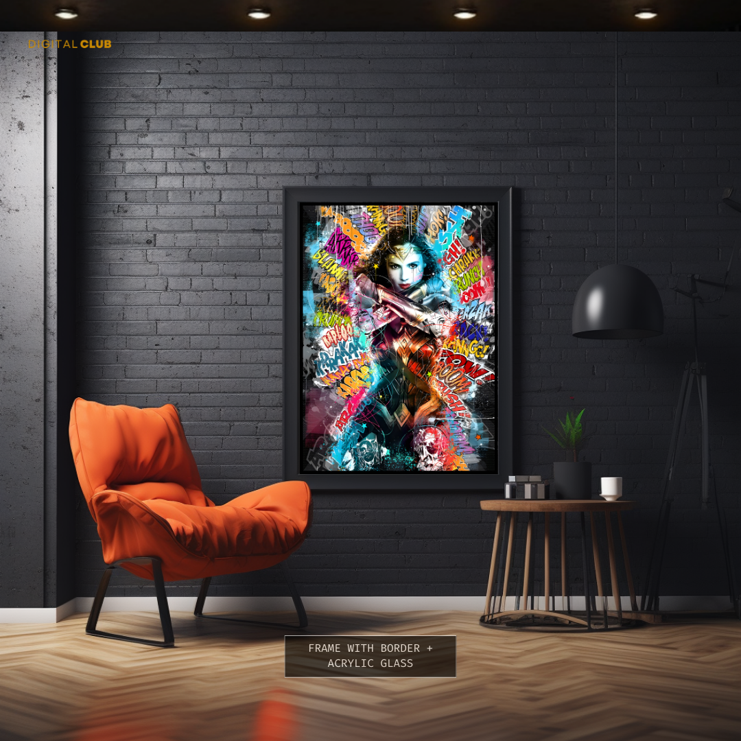 Super Women Pop ART Premium Wall Art