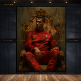 Cristiano Ronaldo on a Throne Premium Wall Art