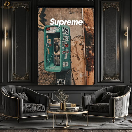 Supreme Phone Vintage - Premium Wall Art