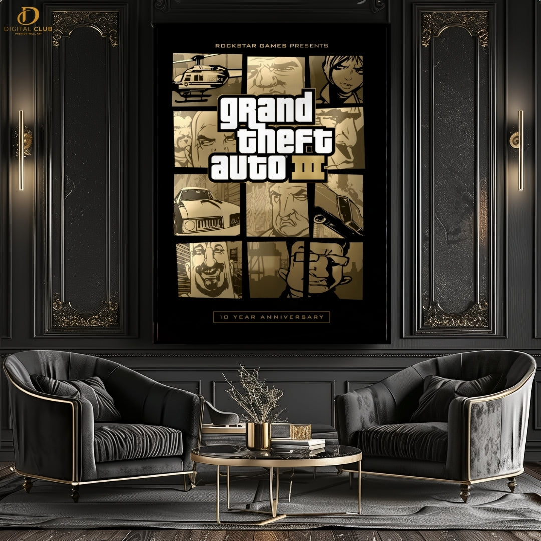 GTA 3 - Gaming -Premium Wall Art