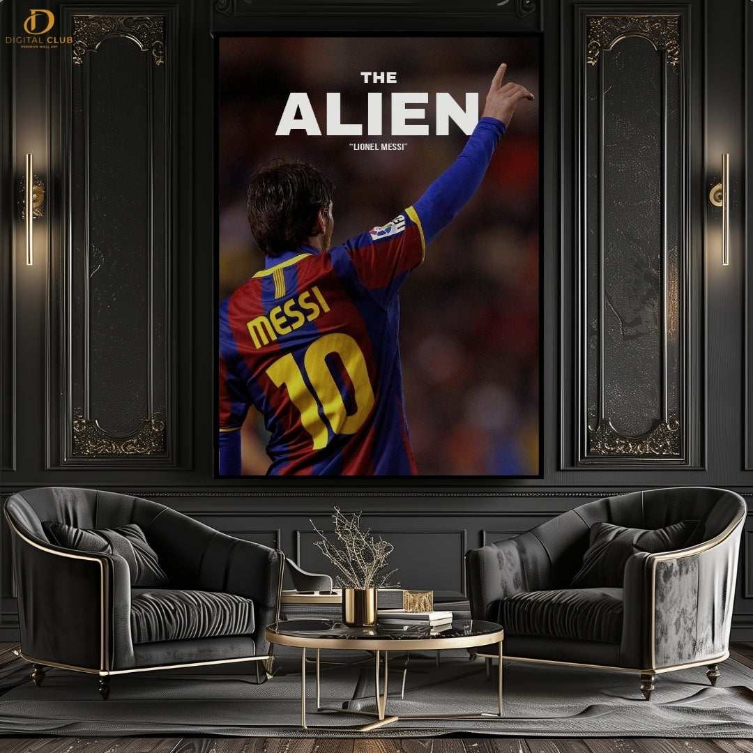 Messi The Alien - Football - Premium Wall Art