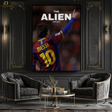 Messi The Alien - Football - Premium Wall Art