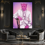 Pink Cat Artwork- Premium Wall Art