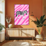 Zebra - Pink - Premium Wall Art