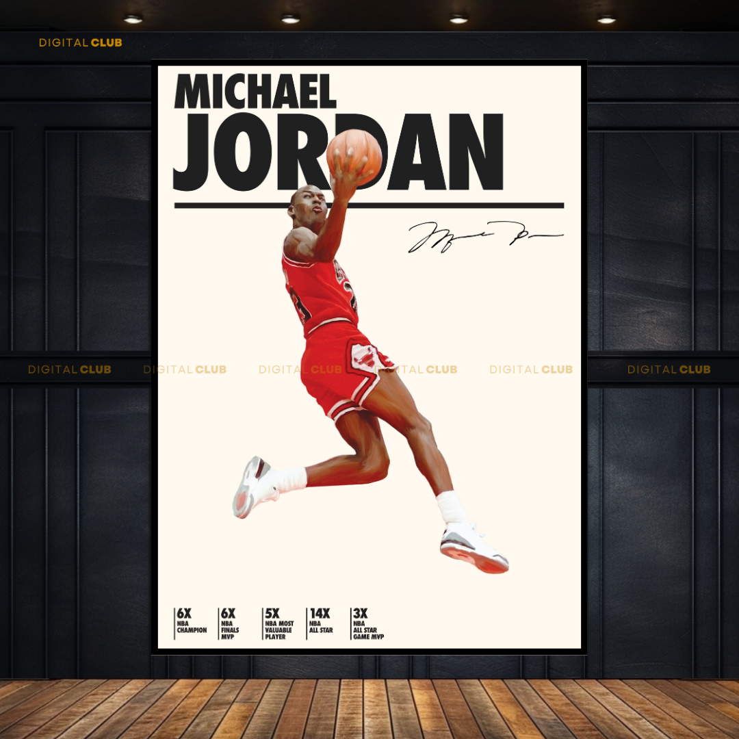 Michael Jordan Signed Artwork - Premium Wall Art