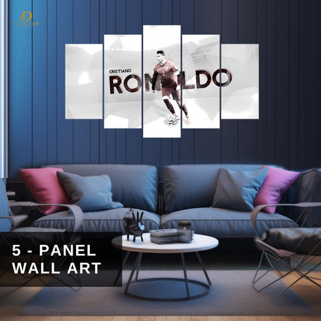 Cristiano Ronaldo 7 - Football - 5 Panel Wall Art