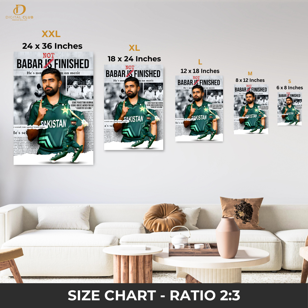 Babar Azam - Cricket - Premium Wall Art