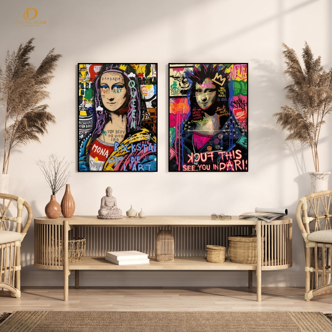 Mona Lisa POP ART - 2 Panel Wall Art