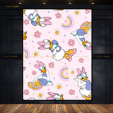 Daisy Duck - Seamless Pattern - Premium Wall Art