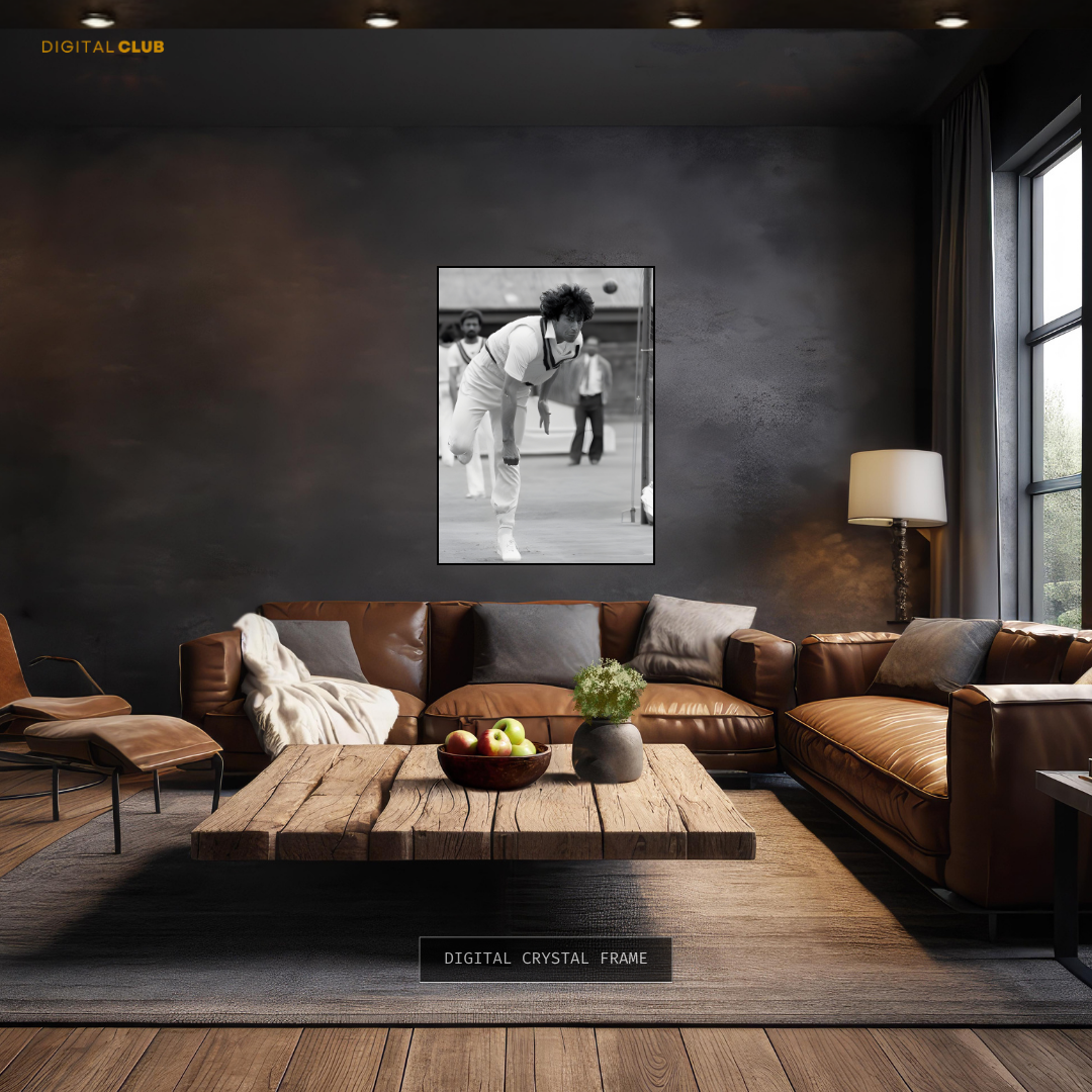 Imran Khan Bowling B&W Premium Wall Art